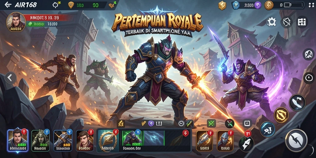 Screenshot utama AIR168 menampilkan aksi seru dalam pertempuran Battle Royale.