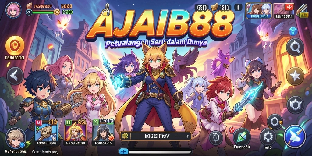 Screenshot AJAIB88 menampilkan aksi seru dalam pertarungan karakter Anime.