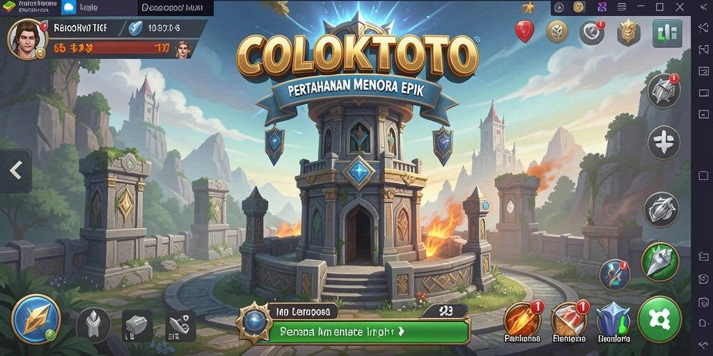 Tampilan seru dan mendebarkan dari gameplay COLOKTOTO Tower Defense.