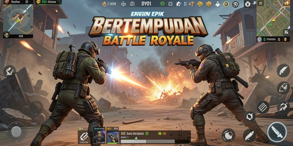 Gameplay DY01 yang mendebarkan dalam pertempuran Battle Royale.
