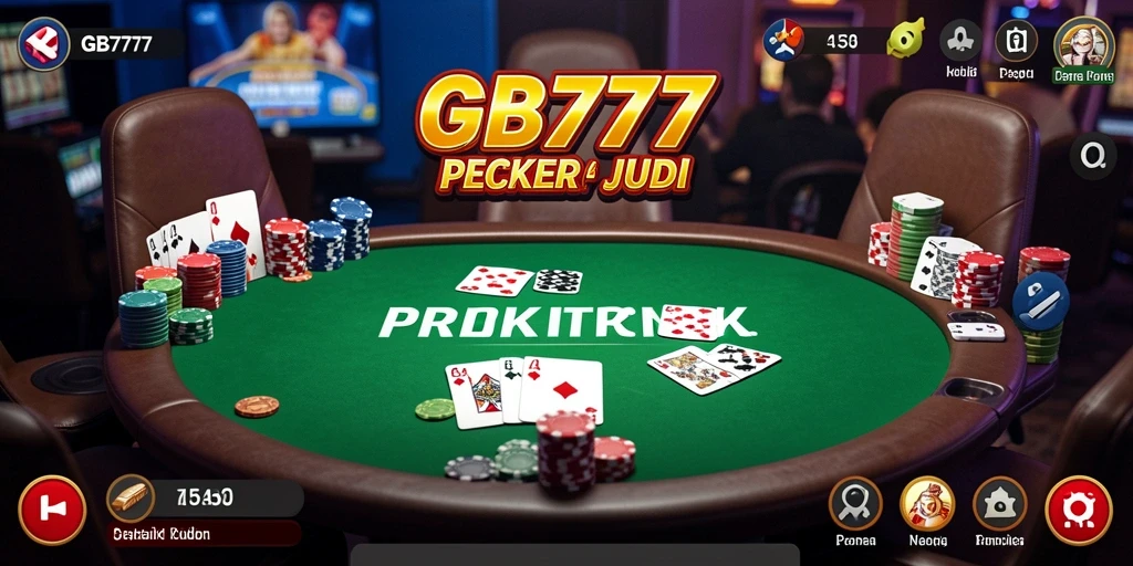 Screenshot gameplay Poker GB777 yang menampilkan aksi seru di meja permainan.