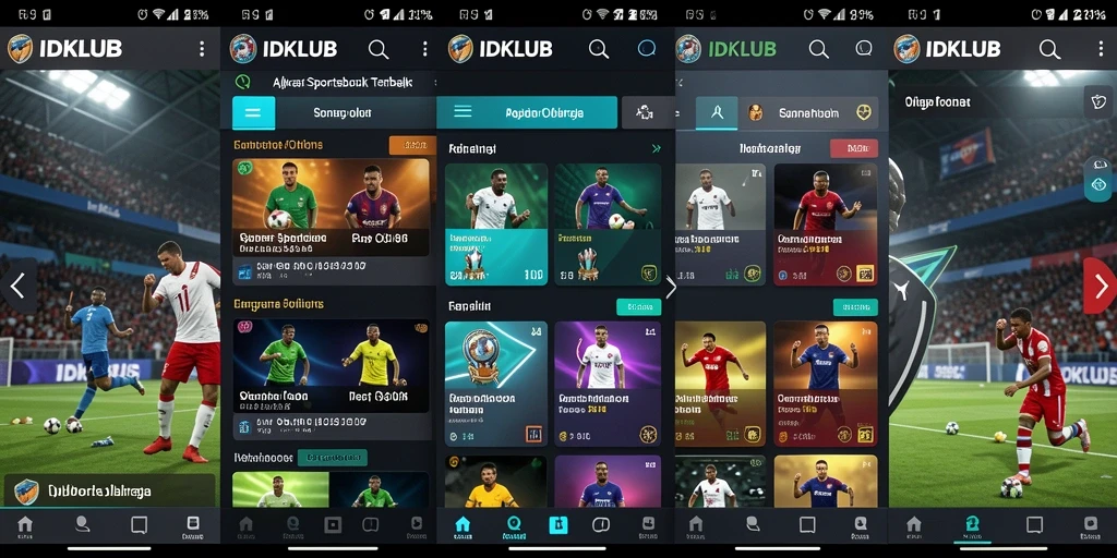 Tampilan menarik dari gameplay IDKLUB sebagai aplikasi Sportsbook.