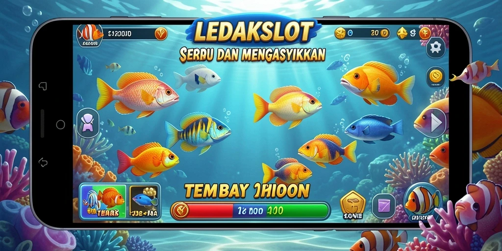 Tampilan gameplay seru dalam LEDAKSLOT Tembak Ikan.