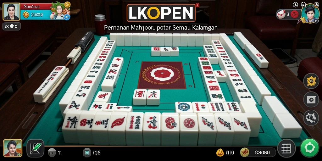 Screenshot gameplay LKOPEN menampilkan aksi Mahjong yang mendebarkan.