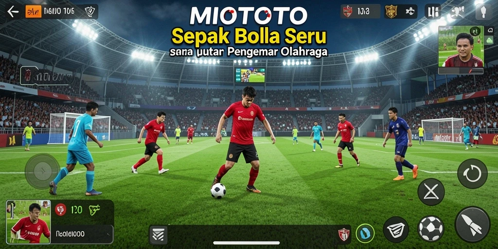 Gameplay MIOTOTO yang menegangkan dan penuh aksi sepak bola.