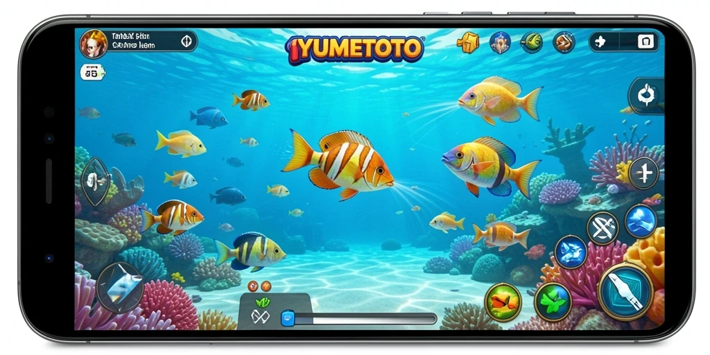 Gameplay menembak ikan yang seru dan mendebarkan di YUMETOTO.